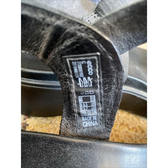 ECCO Flowt Wedge LX Leather Sandals Black 40 US 9 9.5 Danish Comfort - Picture 6 of 12